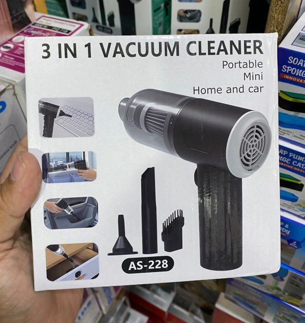 3 In 1 Portable Vacuum Cleaner Duster Blower Air Pump Wireless Hand-held Cleaning For Car Home