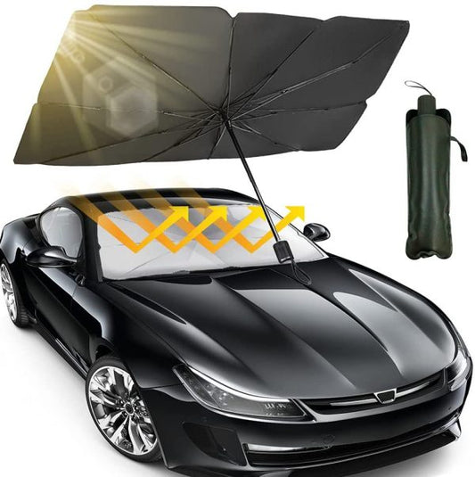 Car Umbrella Sunshade Car Windshield Sun Shade Umbrella, Sun Visor Protector, Foldable Front Window Sunshade Umbrella, Heat Insulation Protection ( With Box )
