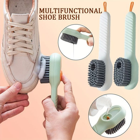 (Pack of 2)Multi-purpose Shoe Brush Soft Bristle Automatic Liquid Long Handle Cleaning Brush (random Color)