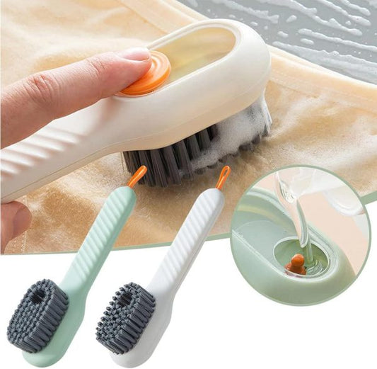 (Pack of 2)Multi-purpose Shoe Brush Soft Bristle Automatic Liquid Long Handle Cleaning Brush (random Color)